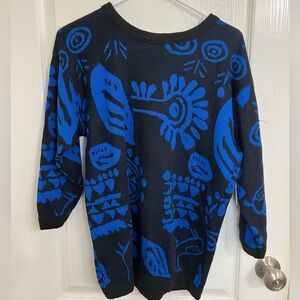 Vintage KISS L  Sweatshirt Sweater Shirt Blue large 90s Y2K 80s